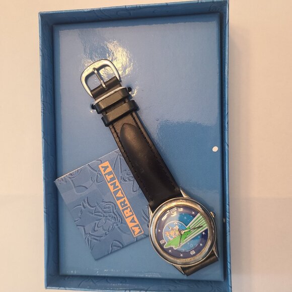 Vintage Fossil Jetsons Watch with Black Leather Band in Original Box - Picture 1 of 4